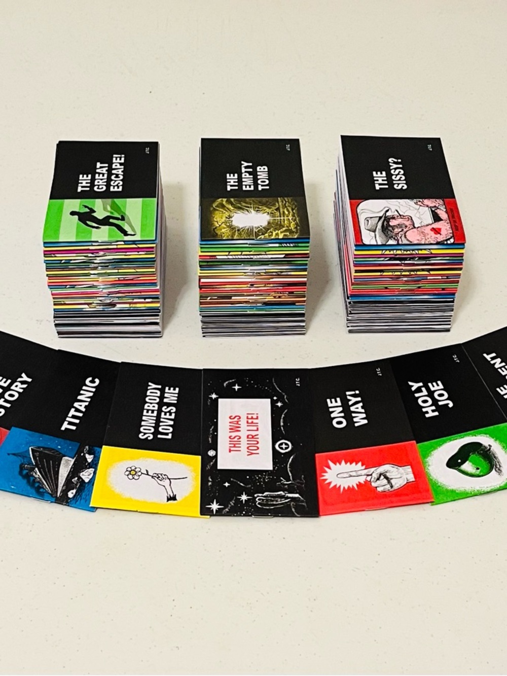 Assorted Decorative Coffee Table Card Decks - Black & Multicolor